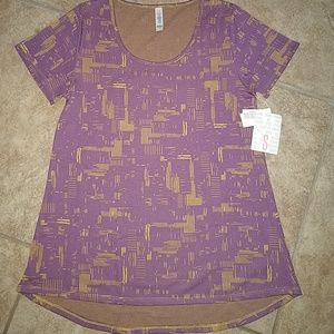LuLaRoe Classic T - Purple & Mustard